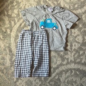 Little blue truck pants set 9m
